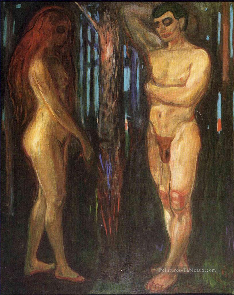 adam et veille 1918 Edvard Munch Expressionnisme Peintures à l'huile